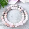 MG1092 Nouveau Design Bracelet de Perles Mala Ensemble pour Femmes Boho Double Wrap Bracelet Rose Quartz Lave Énergie Bracelet 6 mm Perlé Lay193x