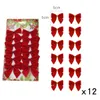 Christmas decorations, Christmas tree decorations, small bows, red, gold, silver, 12 pieces, wholesale from manufacturers