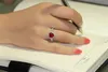 Fedi nuziali Rosso Rubino artificiale a forma di cuore Pietra preziosa Sterling 925 Per le donne Gioielleria raffinata da sposa Accessori Bague di fidanzamento 231016