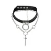 ペンダントネックレスkmvexo gothic collar for Girls Goth Choker Cross Chocker Necklace Neck Jewelry Decorationsのパンクレイブアクセサリー