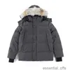 Haute qualité hommes doudoune manteau d'oie réel grand loup fourrure Cana Wyndham pardessus vêtements mode style vêtements de sortie d'hiver Parka3t2o