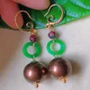 Brincos pendurados moda concha pérola jadeite eardrop 18k ouro natal diy sorte presentes de férias halloween aquicultura