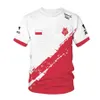T-shirts pour hommes POLSKA Pologne Emblème national imprimé 3D T-shirt pour hommes Col rond Manches courtes Mode Cool Streetwear Plu247I