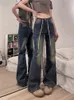 Jeans pour femmes 90S Vintage Vêtements Taille haute pour femmes Femme Streetwear Star Girl Y2K Pantalons évasés Pantalon de printemps Ropa Mujer