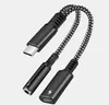 Nylon tressé haute qualité sonore 2 en 1 type-c USB C à 3.5mm AUX Audio prise casque adaptateur câble de chargeur nouveau 4 couleurs