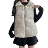 Gilets pour femmes Femmes Gilet d'hiver épaissi rembourré coupe-vent coton sans manches poches à revers fermeture à glissière dame gilet