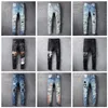 Designer Herren Jean Man Zerrissene Skinny Cowboy Hose Jeans Rock Revival Hose Gerade Slim Elastic Denim Fit Moto Biker Hose Tren229f