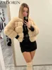 Women's Fur Fausse fourrure ZADORIN S-5XL vison manteaux automne hiver moelleux noir fausse fourrure manteau femmes élégant épais chaud fausse fourrure vestes pour femmes 2023 TopsL231016