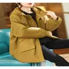 Trench da donna 2023 Piumino in cotone Autunno Inverno Parka allentato Coreano a maniche lunghe con cappuccio imbottito Cappotto caldo Cappotto femminile