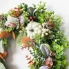 Couronne de citrouille de récolte de Thanksgiving, fleurs décoratives, accessoires d'aménagement d'ambiance de mariage, plantes vertes de maison, décoration suspendue de porte