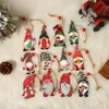 Factory Outlet New Christmas Tree Decoration pendant accessories wooden color painting color forest Man Doll small pendant set box