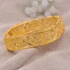 Bangle 24k Dubai 4Pcs lot Gold Color Bangles For Women Bride Wedding Ethiopian Bracelet Africa Arab Jewelry Charm Bresslate210b