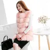 Женское меховое поступление, зимняя теплая модная женская куртка из искусственного жилета, пальто, длинное Colete Feminino, большие размеры 3XL 4XL