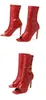 New Square headed Chelsea Boots Fish Mouth Open toe Fashion Slim Heel Patent Leather Red Classic Street Bare 230922