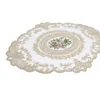 Table Napkin European Oval Embroidered Lace Fabric Transparent Placemat Coffee Mat Furniture Cover Cloth