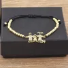 Link Pulseiras AIBEF Mãe Pai Filha Pet Família Bangle Handmade Beads Pulseira Ajustável Banhado A Ouro Zircão Mulheres Jóias Dia das Mães