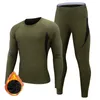 Sous-vêtement thermique pour hommes, ensemble d'hiver chaud et épais, polaire de Sport, ensembles longs, chemises, Legging, vêtements masculins