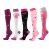 Men's Socks Fashion Men Compression 3Pairs Lot Varicose Veins Sports Running Women Knee High Travel Nurses Heart Stocking2517