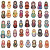 Lot de 50 autocollants de poupée Matryoshka imperméables en vinyle pour bagages, bouteille d'eau, ordinateur portable, planificateur de voiture, scrapbooking, téléphone, Mac, autocollants muraux pour porte