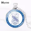 2018 New Phi Beta Sigma Fraternity Necklace Glass Glass Dome Dome Cabochon Po Pendant Link Chain Neckalces Silver Round Jewelry HZ1262E