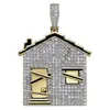 Hip hop iced out cz the bando trap house colares pingentes para homens joias de rapper de rua bijoux291a