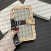 Echt lederen flip portemonnee telefoonhoesje voor iPhone 15 Pro Max hoesjes 14 Plus 13 12 11 iPhone hoesje Designer kaarthouder Samsung Galaxy s24 s23 Ultra s22 hoesje Mobiele cover