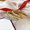 Luxuriöses Design-Damenarmband, Titanstahl, Liebesschmuck, Geschenk, Größe 17, für Damenmode, Gold, Silber und rosévergoldeter Schmuckarmreif