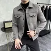Men's Leather Faux Winter Woolen Jacket Lapel Fur Collar Trench Coat Casual Business Wool Blends Social Streetwear Overcoat Men Clothing 231016