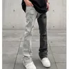Jeans pour hommes Hip Hop Patchwork Noir pour hommes Slim Fit Unique Y2k Streetwear Trendy Denim Gothic Punk Hole Design Pantalons pour hommes