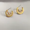 Boucles d'oreilles à clous pour femmes, bijoux à la mode coréenne, Simple, mat, petit cerceau plaqué or, Design de déclaration, cadeaux pour femmes