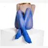 Chaussettes 8D pour femmes, collants Sexy brillants à cinq doigts fendus, sans couture, Imitation soie, transparents, fins, violets, rouges