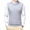 Coletes masculinos sem mangas colete elegante malha quente casual simples inverno moda pull-over design jaqueta masculina