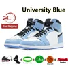 Jumpman 1 Low OG basketbalschoenen 1s Celadon Lost and Found University blauw wit zwart Satin Bred Dark Mocha Lucky Green Royal Reimagined Heren Dames Sneaker Trainer