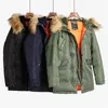 Heren Jassen N 3B Winter ALASKA Jas Mannen Bont Kap Slim Fit Dikke Parka Gewatteerde Militaire Jas voor Koud Weer 231016