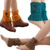 Women Socks Short Toppers Gaiters Cold Weather Crochet Button Leg Warmer For