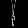 Pendant Necklaces Gothic Pirate Hanging Skull Necklace Multilayered Skeleton Statement Punk Witch Choker Men Jewelry Halloween Gift Bijoux