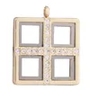 Pendant Necklaces 1Pc Personalized Square Glass Floating Memory Picture Locket Diy Hip Hop Cool Men Relicario Collares Jewelry Making