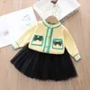 Ensembles de vêtements Ensemble pour enfants Automne Filles Mode Petit encens vent Bow Pull tricoté Cardigan ensemble jupe Enfant Bébé Fille Vêtements Hiver 231016