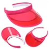 Berets 1PC Unisex Summer Candy Color Outdoor Sun Protection Cap Fashion Clear Plastic Visor Hat PVC Sunshade Travel Casual
