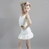 Stadiumkleding Witte Latin Dans Jurk Meisjes Concurrentie Kleding Kinderkostuum Kids Salsa Samba Rumba Ballroom XS6747