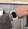 23s New Wide Edition Bracelet Black and White Blue Yellow Pink Enamel Open Handle Hong Kong Style Fashion High end Accessories