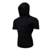 Summer Men's T Shirt Personality Stretch Ninja Suit Hooded Casual Short Sleeved Men T Shirt Mask Suit G220217181i