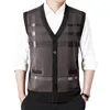 Heren Vesten Dikker Vest Trui Diepe V-hals Gebreid Vest Mannen Trendy Mohair Mouwloze Casual Kleding 22515