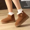 Botas de grife fofas botas de plataforma de marca austrália arranhões sapatos de lã pele de carneiro couro real marca clássica casual mulheres fora slider botas ugglie de inverno