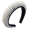 Luxus Design Haarband Mode Perle Abdeckung Gepolstertes Stirnband Für Frauen Dance Party Frauen Haar Zubehör Samt Lünette Schwamm Haar B291g