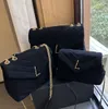 عالي الجودة من Loulou Buffer Bag Bag مصمم الأزياء الفاخرة حقيقية جلدية جلدية غير لامعة من جلد الغزال المزعوم يجب أن تعبر الجسم الكلاسيكي Flip Women Pulse Mm Size