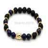 Intero 10 pz / lotto 8mm Nuovo Lapiz Lazuli Perline di Pietra Uomo Buddha Energia Yoga Meditazione Braccialetti Regalo Del Partito Jewelry252U