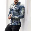 Men's Hoodies Men Casual Print Streetwear Pullover Hooded Sweatshirts Long Sleeve Slim Fit Jumper Muscle Activewear Sports Running Top