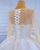 2024 árabe dubai vestidos de casamento para as mulheres manga longa ilusão contas cristal rendas vestidos de noiva customed vestidos de noiva