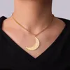 Catene Lemegeton Moon Collana per coppia Color oro 3MM Catena cubana Gioielli vintage One The Neck Regalo di compleanno in acciaio inossidabile